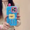 携帯電話ケースかわいい3D電話ケースぬいぐるみ毛皮電話ケースiPhone 15 15 14 12 Pro Max 15Pro Girls 'Fluffy Soft TPU保護ケース231026