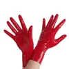 Lateksowe krótkie rękawiczki 0 4 mm zużycie klubowe dla sukienki Catsuit gumowej fetyszu 205k