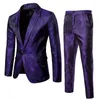 Herenpakken (jassen broeken) Heren Business Casual Slanke paksets Mode Bedrukte smoking Bruiloft Formele kleding Blazer Toneelvoorstellingen