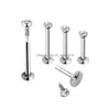 Labret Labbro Piercing Gioielli Punk Trendy Sier 16 Gauge Anelli Chirurgico Acciaio Bar Orecchini a bottone Diamanti Cristallo Anello al naso Sopracciglio Corpo Goccia Dhisn