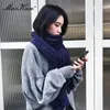 Scarves Maikun Thick Warm Scarf For Women Pure Color Ladies Imitation Cashmere Black Female Winter To Increase Ahawl 231027