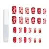 Faux ongles 24pcs / set ongles de Noël faux conseils couverture complète décoration acrylique pour pointe presse sur