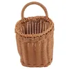 Garrafas de armazenamento rattan porta pendurado cesta flores pote titular tecido parede do banheiro frutas vegetais plantador potes