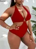 Women's Swimwear Plus Size 4XL Swimsuits For Fat Ladies Printted Sexy One Piece Swimsuit Women Holiday Beachwear Bathing Suit Bikinis 2023