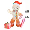 Inflatable Bouncers Christmas Inflatables 2 4M Gingerbread Man with Built in LED Decoration for Xmas Party Indoor Outdoor Yard Lights Illuminate 231027