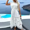 Casual Dresses Elegant Lady Maxi Dress Sleeveless Up Half Single-breasted Tight Waist Pleated Party