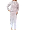 Tute da donna Autunno Inverno Tuta in due pezzi Tute da jogging per donna Tute sportive Nero Grigio Set da corsa con cappuccio Pantaloni della tuta Set da jogging 231026