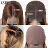 Synthetic Wigs ISEE HAIR Wig Highlight Straight 13x4 Lace Front Human Hair 4X4 Closure 427 Ombre Peruvian 231027