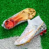 Dress Shoes Men's High Top Soccer Shoes Non Slip Spike Football Boots Gold Plated Soles Professional Adult Training Shoes Outdoor Sneakers 231026