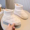 Botas infantis lingge botas de neve 2023 inverno novos meninos de pelúcia sapatos de algodão meninas elásticas curtas meias botas transporte direto bonito 231027