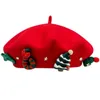 Bérets Béret de noël Vintage chapeau rouge femme hiver papillon béret chaud étudiant casquette bourgeon peintre chapeaux pour femmes gorros 231027