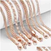 Charm Armband 21 Styles 585 Rose Gold Armband For Women Men Girl Snail Curb/Weaving Link Foxtail Hammered Bismark Bead Ch Dhgarden Otvyf