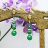 Boucles d'oreilles pendantes en pierre de calcédoine, 3 belles perles, cadeaux pour femmes et filles, boucles d'oreilles, Design de fabrication de bijoux à la mode