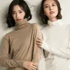 Kvinnors tröjor Autumn Winter Sweater Turtleneck Slim Fit Basic Pullovers 2023 Fashion Korean Knit Tops Bottoming Womens Stretch Jumpers 231026