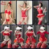 Sexig uppsättning jul Sexig erotisk kostymuppsättningar för kvinnor cosplay kostym sexkläder klänning jumpsuit bodysuit underkläder exotiska kläder uniform 231027