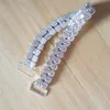 CJSIR 10pcs 2rows 16 5cm Crystal Rhinestone Bikini Connectors Buckle Buckle Metal chain for swimming wear bikini decoration246q