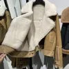 YOLOAgain – veste en cuir pour femme, manteau chaud surdimensionné en peau de mouton, pardessus chaud pour femme, hiver 2023