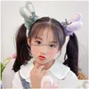 Hair Accessories 2022 New Girls Faux Fur Scrunchie Winter Plush Rope Cute Rabbit Ears Ponytail Holder Elastic Bands Drop Delivery Prod Dha0Q