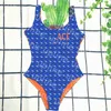 Designer-Druck, einteilige Badebekleidung, sexy, rückenfrei, Sling-Badeanzug, Sommerurlaub, Strand, Schwimmen, Bikini