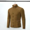 Pulls pour hommes Hommes Pull tricoté Bouton à boutonnage unique Col Col Protection Décor Automne Hiver Slim Fit