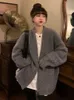Frauen Pullover Strickjacke Frauen Offenen Stich Langarm Solide Baggy Koreanischen Mode Stil Casual Harajuku Herbst Kleidung Strickwaren Mujer 231027