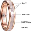 Anneaux de mariage VAKKI 4mm Bague en carbure de tungstène Femme Rose Gold Steel avec nacre Shell Comfort Fit Taille 5-101326Y