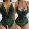 Sexy conjunto lingerie sexy uma peça bodysuit feminino push up sutiã conjunto de renda roupa interior feminina alças cruzadas camisola transparente conjuntos de pijamas t231027