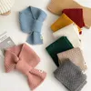 Scarves Winter Scarf Women Fashion Cross Connection Solid Color Knitted Neck Short Small Neckerchief Thick Warm