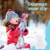 Jeux de nouveauté 4pcs / set Snowball Clip Snow Saising Pinces Outil Multi forme Cartoon Boules de neige Grabber Throw Ball Sports Jouets Enfants 231027