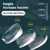 Skondelar Tillbehör 1Pair 1cm 2cm 3cm Höjd Öka Intersula mjuk transparent silikoninsulor Fötter Care Heel Lifts Insert 231026