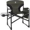 Camp Furniture Lightweight Folding Outdoor Aluminum Chairs With Side Table And Storage Pouch Heavy Duty Supports 350LBS