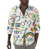 Męskie koszule na zwykłe koszule gejowska koszula LGBT miłość jesień y2K graficzne bluzki z długim rękawem nowość ponadgabarytowy