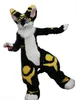 Costume de mascotte Husky chien renard en fourrure longue pour Halloween, robe de soirée, carnaval de noël, Costumes fantaisie, tenue pour adultes, 2024