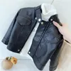 Jackor Autumn Spring Baby Boys Clothes Faux Leather Jacket Coat Casual dragkedja för barn Ytterkläder 231026