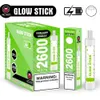 Sigarette elettroniche usa e getta Aokit Glow Stick originali al 100% 2600 sbuffi Vape Pen 1350mAh Batteria ricaricabile Cartuccia dispositivo pod preriempita da 8 ml