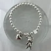 Chain 100% Solid 925 Sterling Silver Hiphop Thick Heart Bear Bracelet for Women Men Vintage Handmade Hasp Birthday Gift 231027