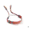 Charm Bracelets Vintage Boho Nepal Ethnic Handmade Bracelet Colorf Beach Braid String Cotton Wrap Woven Rope Friendship For Women Men Dh4Dv