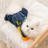 Ropa para perros linda mascota gatito de cuatro patas muppet ropa azul de gato azul para evitar la pérdida de cabello cachorro kawaii