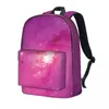 Zaino Galaxy Print Zaini da ciclismo in poliestere rosa e viola per adolescenti Modello Zaino per borse da scuola superiore