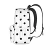 Ryggsäck klassisk polka dot vit svart polkadots retro mönster polyester resor ryggsäckar stora söta gymnasieskolor ryggsäck