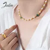 Цепочки Joolim Jewelry Оптовая ретро -ретро -ручной работы натуральный зеленый агат.
