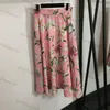 Dress Womens Elegance Floral Print Design High Waisted Pink Half Skirt