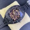 Designer Luxury watch rm47 SUPERCLONE Active tourbillon ceramic Hollow Out Automatic Men's Mechanical Watch BBR YS RM047 Black Knight 500 montres de luxe