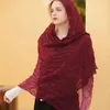 Schals Sonnenschutz Einfarbig Transparent Islamischer Schal Wraps Frauen Turban Muslim Hijab Bandana Kopftuch