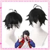 キャットスーツコスチュームDrb Division Rap Battle Hypnosis Mic Ichiro Saburo Yamada Short Black Yeat Resistant Hair Cosplay Costume + Wig Cap