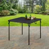 Camp Furniture Ouzey 34 "fyrkantig harts vikbar bord rik svart utomhus fällning