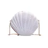 Sacs de soirée Chaîne de mode Sac à bandoulière pailleté pour femmes Pu Sacs à main en cuir Mignon Shell Forme Bourse Mini Été Bolsa Feminina