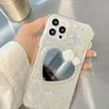 Mobiltelefonfodral 3D Butterfly Pearl Heart Mirror Epoxy Case For iPhone 13 12 11 Pro Max X XS XR 7 8 Plus 231026