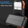 Solar Power Bank 16000mah Fast Charge Portable Charger Wireless PowerBank för iPhone 14 13 12 11 Pro Huawei Xiaomi 9 Samsung S23