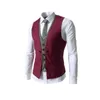 Gilets pour hommes Gilet de couleur unie Hommes Robe Costume Simple boutonnage Slim Gilet Mariage Chaleco Hombre Weste Herren